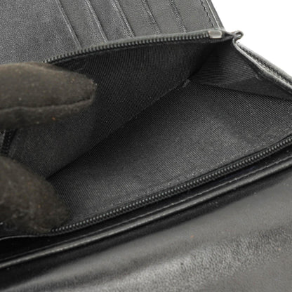Chanel Kartenhalter Geldbörse So Black Gestepptes Lammleder Flap