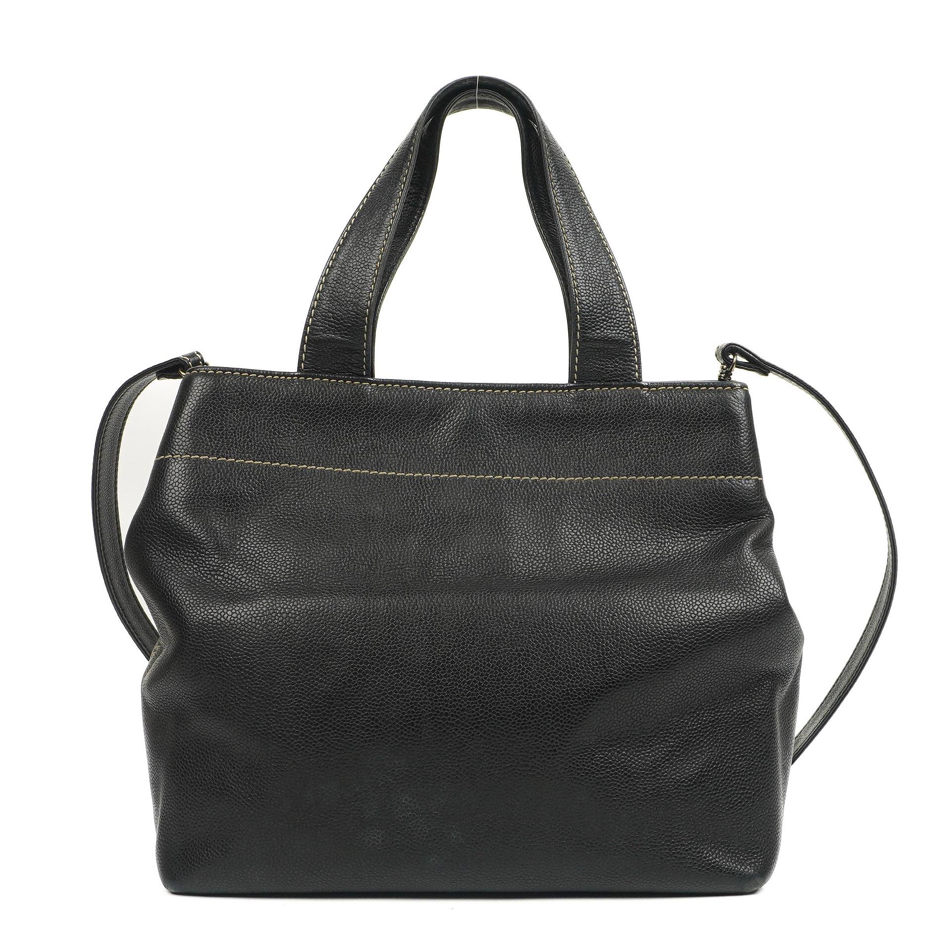 Chanel Caviar CC Schwarze Tote Tasche, 2000 - 2002