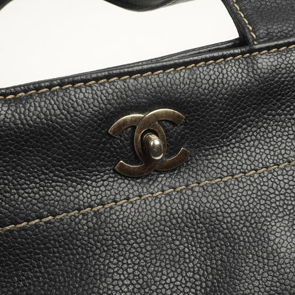 Chanel Caviar CC Schwarze Tote Tasche, 2000 - 2002