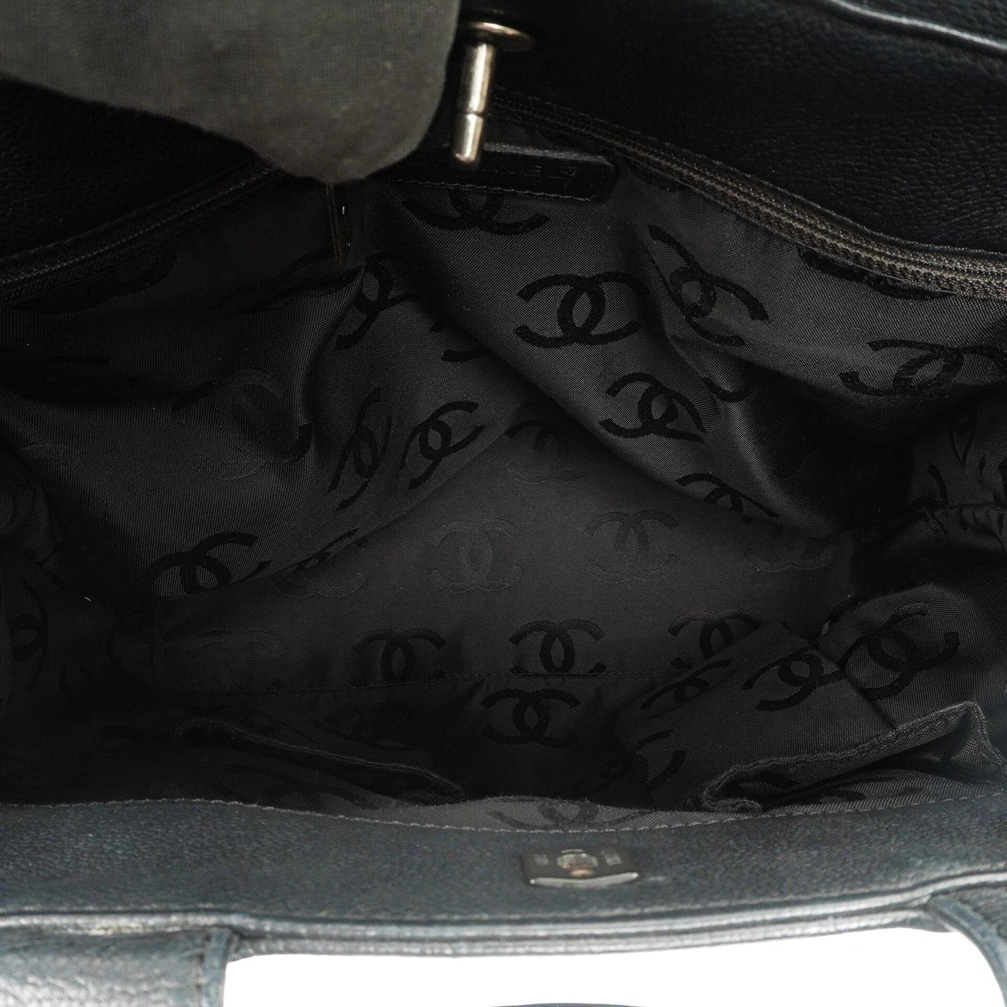 Chanel Caviar CC Schwarze Tote Tasche, 2000 - 2002