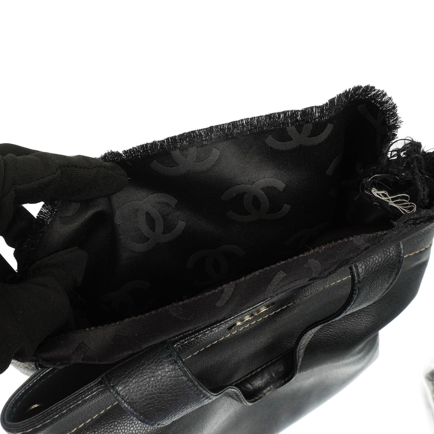 Chanel Caviar CC Schwarze Tote Tasche, 2000 - 2002