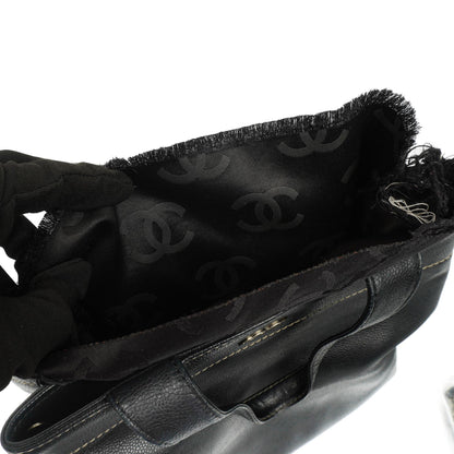 Chanel Caviar CC Schwarze Tote Tasche, 2000 - 2002