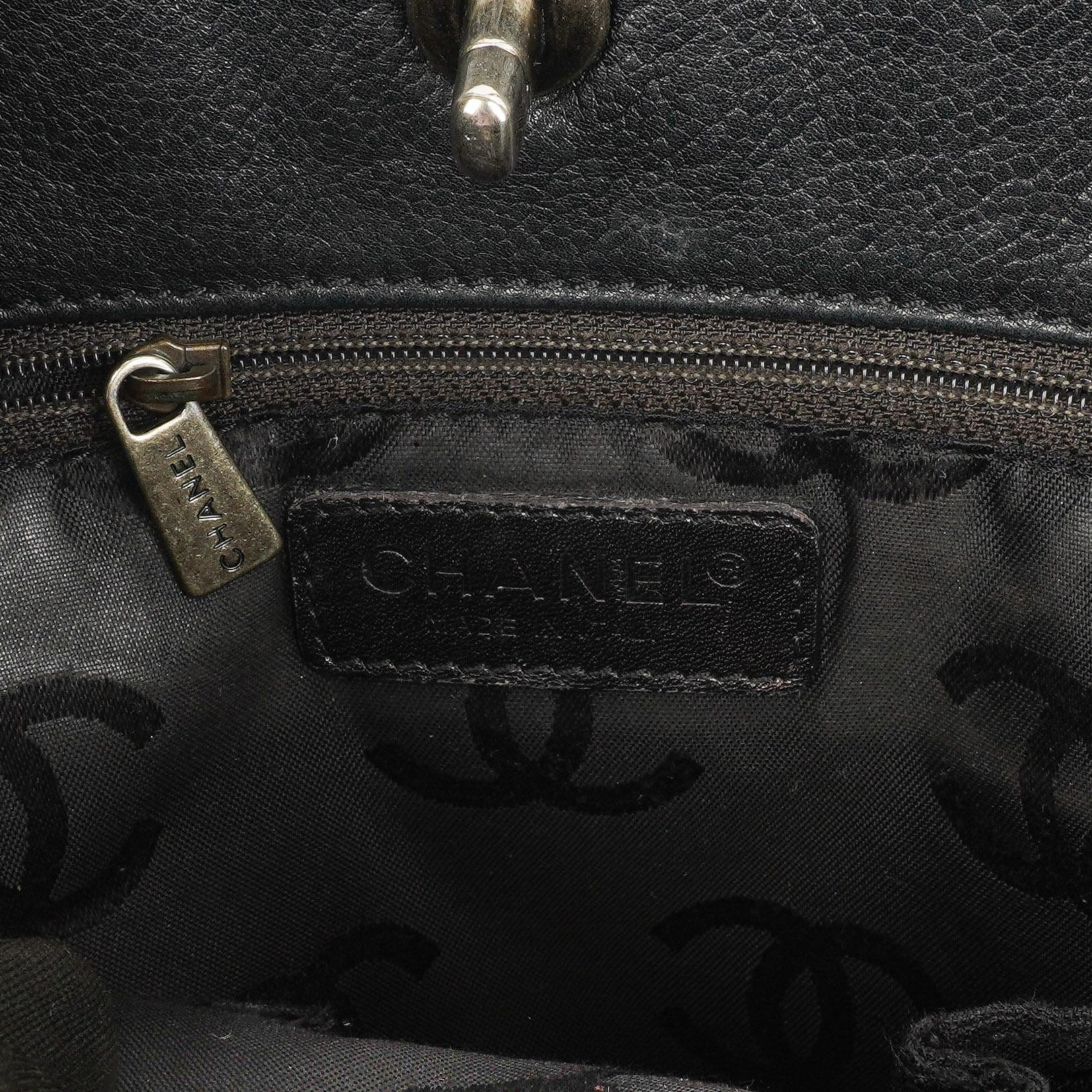 Chanel Caviar CC Schwarze Tote Tasche, 2000 - 2002