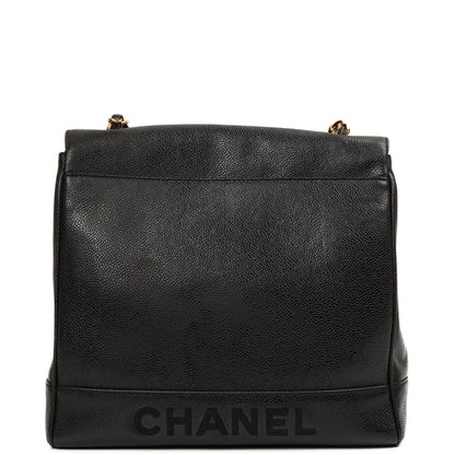 Chanel Caviar CC Klappenschultertasche, 24K Vergoldete Beschläge