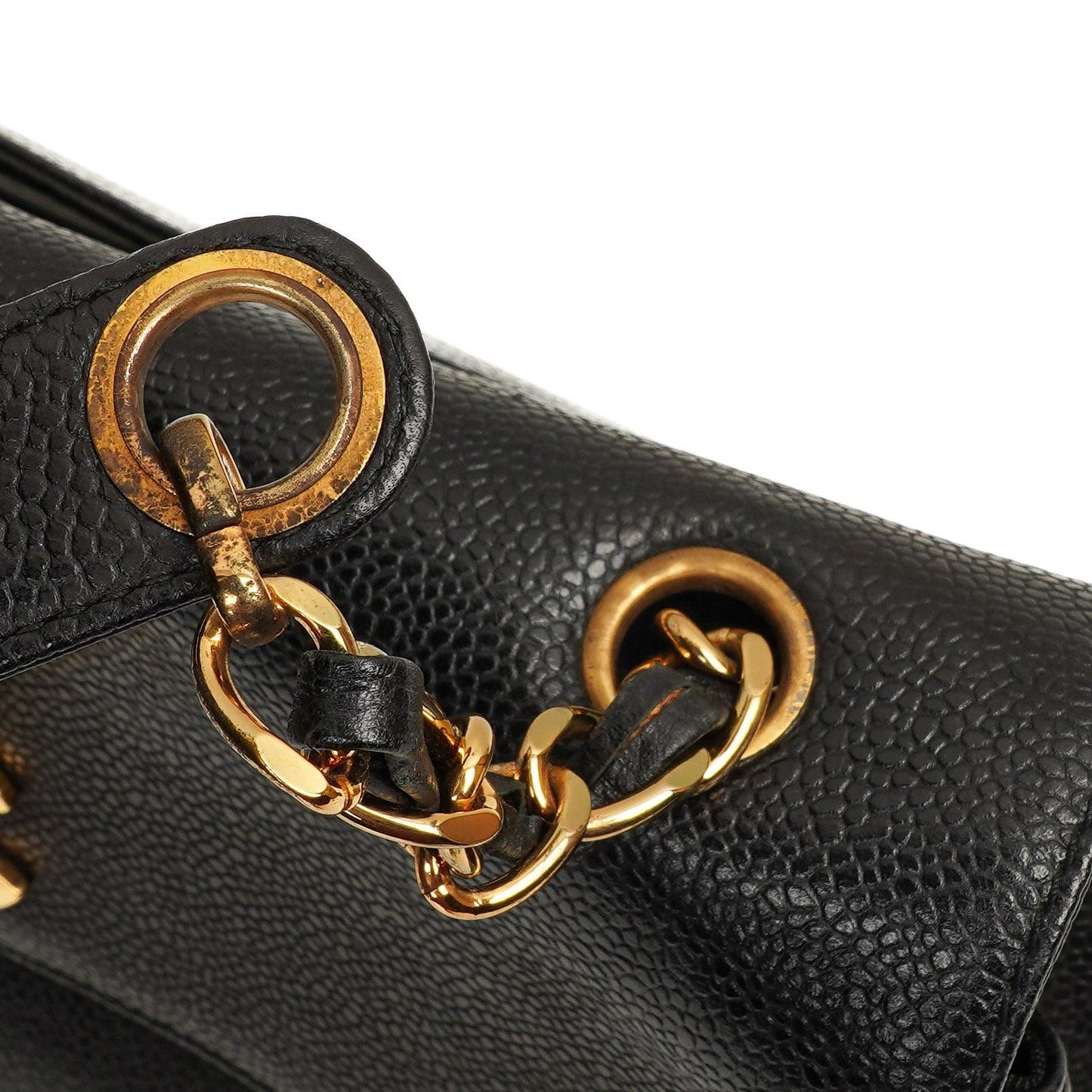 Chanel Caviar CC Klappenschultertasche, 24K Vergoldete Beschläge