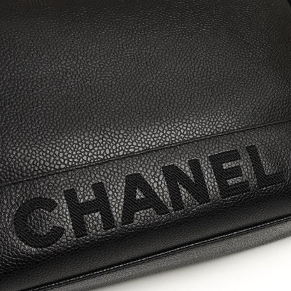 Chanel Caviar CC Klappenschultertasche, 24K Vergoldete Beschläge