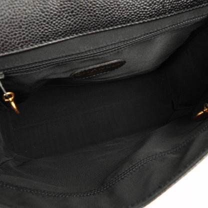 Chanel Caviar CC Klappenschultertasche, 24K Vergoldete Beschläge
