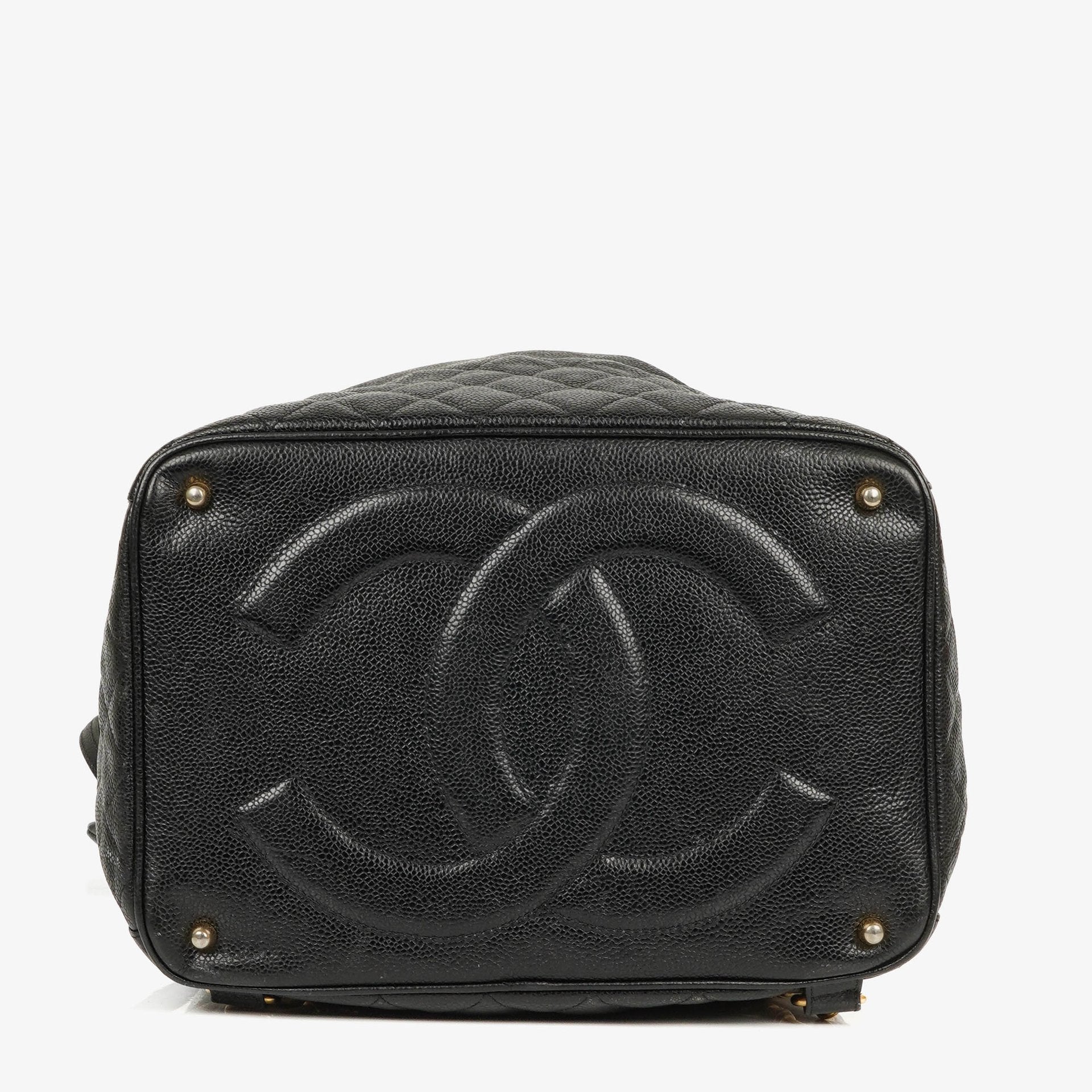 Chanel Kordelzug-Rucksack aus gestepptem Caviar