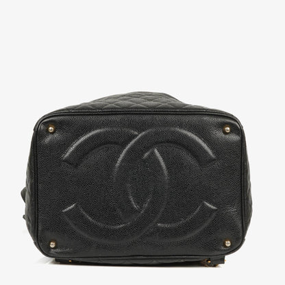 Chanel Kordelzug-Rucksack aus gestepptem Caviar