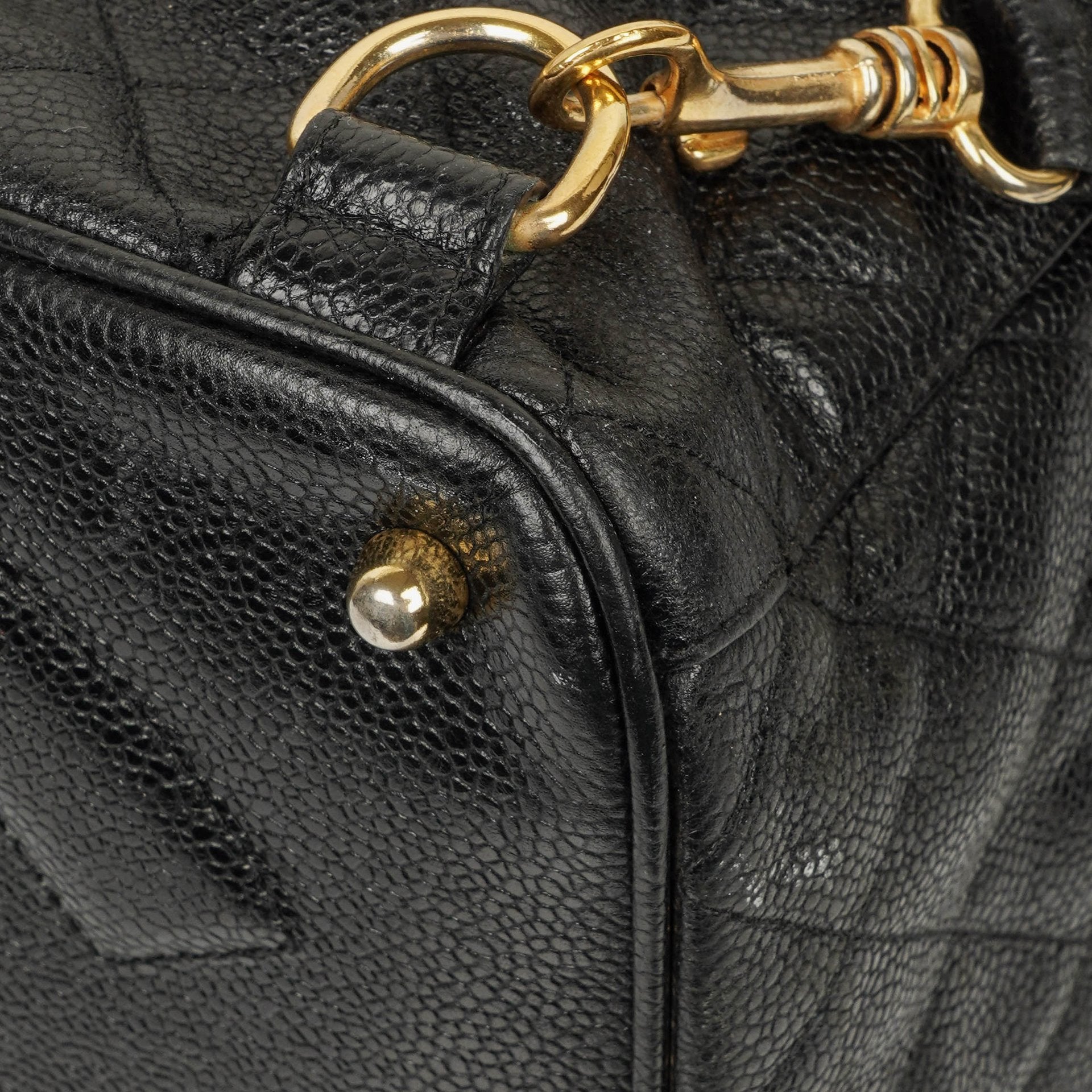 Chanel Kordelzug-Rucksack aus gestepptem Caviar