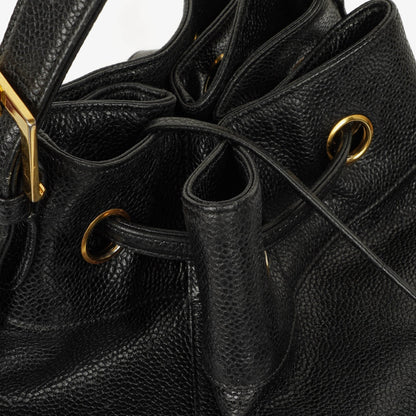 Chanel Kordelzug-Rucksack aus gestepptem Caviar