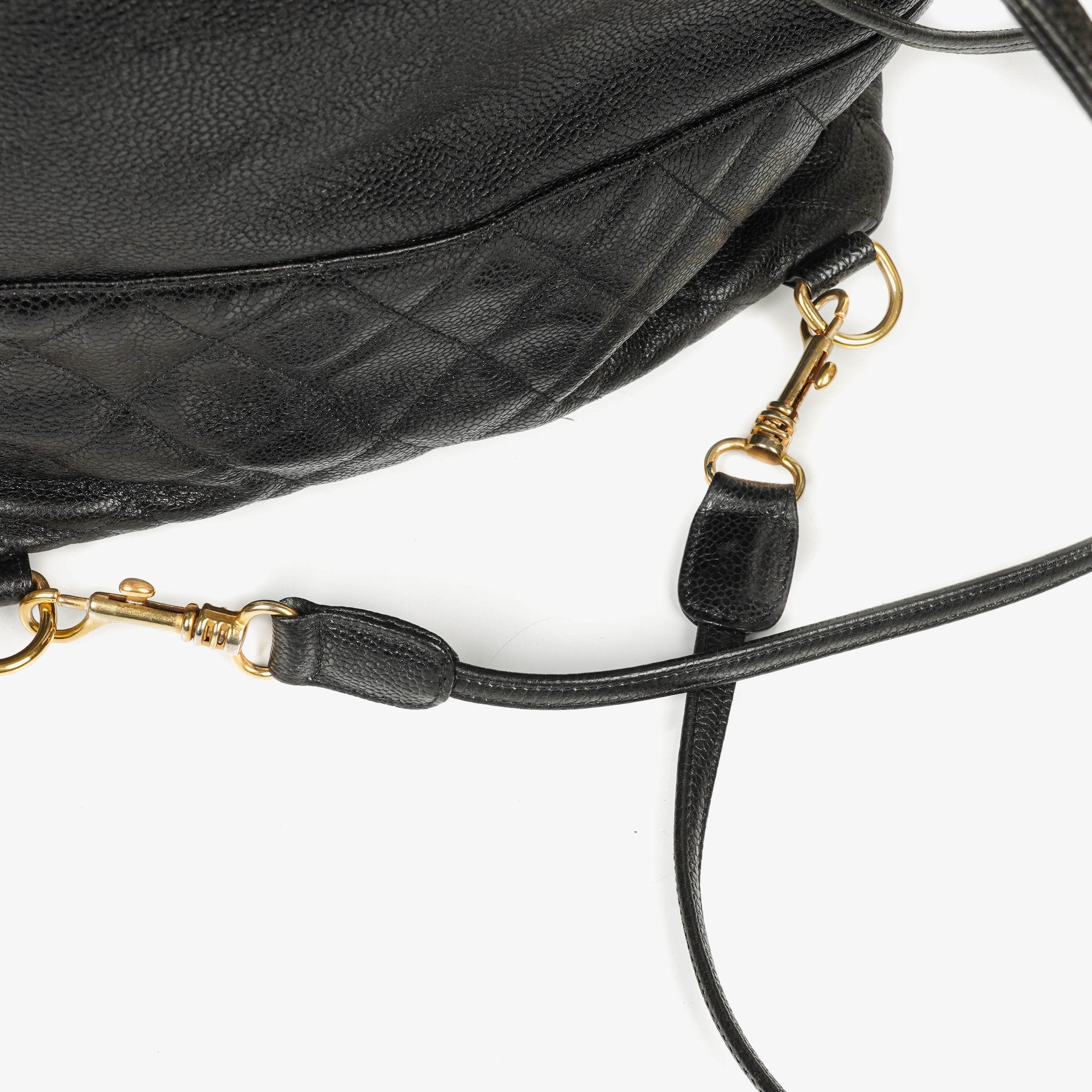 Chanel Kordelzug-Rucksack aus gestepptem Caviar