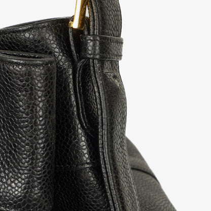Chanel Kordelzug-Rucksack aus gestepptem Caviar