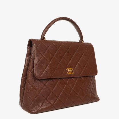 CHANEL Jumbo Kelly Klappentasche aus gestepptem Caviar-Leder