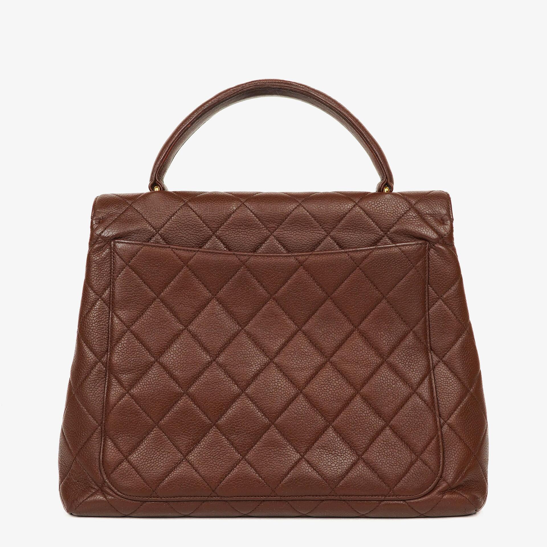CHANEL Jumbo Kelly Klappentasche aus gestepptem Caviar-Leder