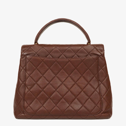 CHANEL Jumbo Kelly Klappentasche aus gestepptem Caviar-Leder