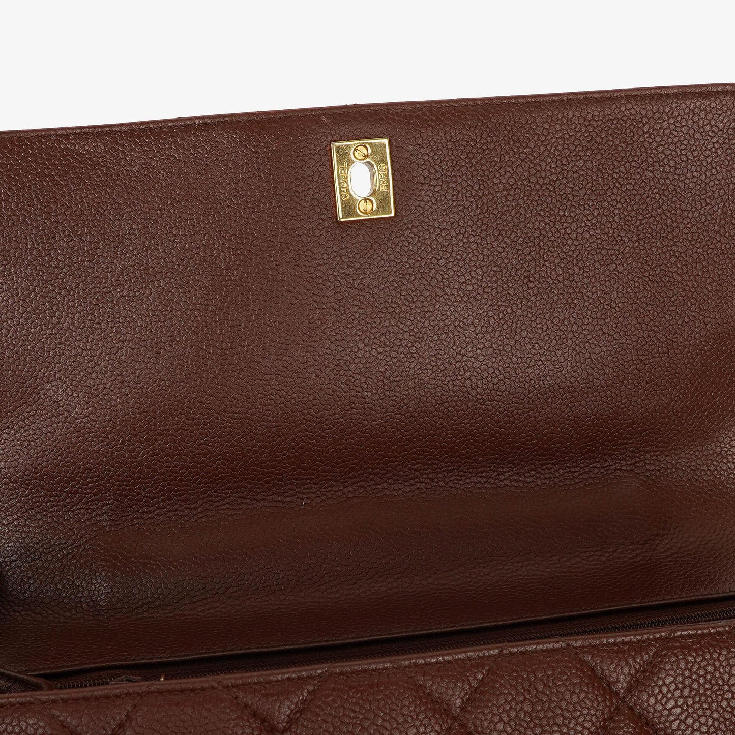 CHANEL Jumbo Kelly Klappentasche aus gestepptem Caviar-Leder