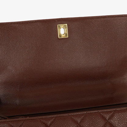 CHANEL Jumbo Kelly Klappentasche aus gestepptem Caviar-Leder