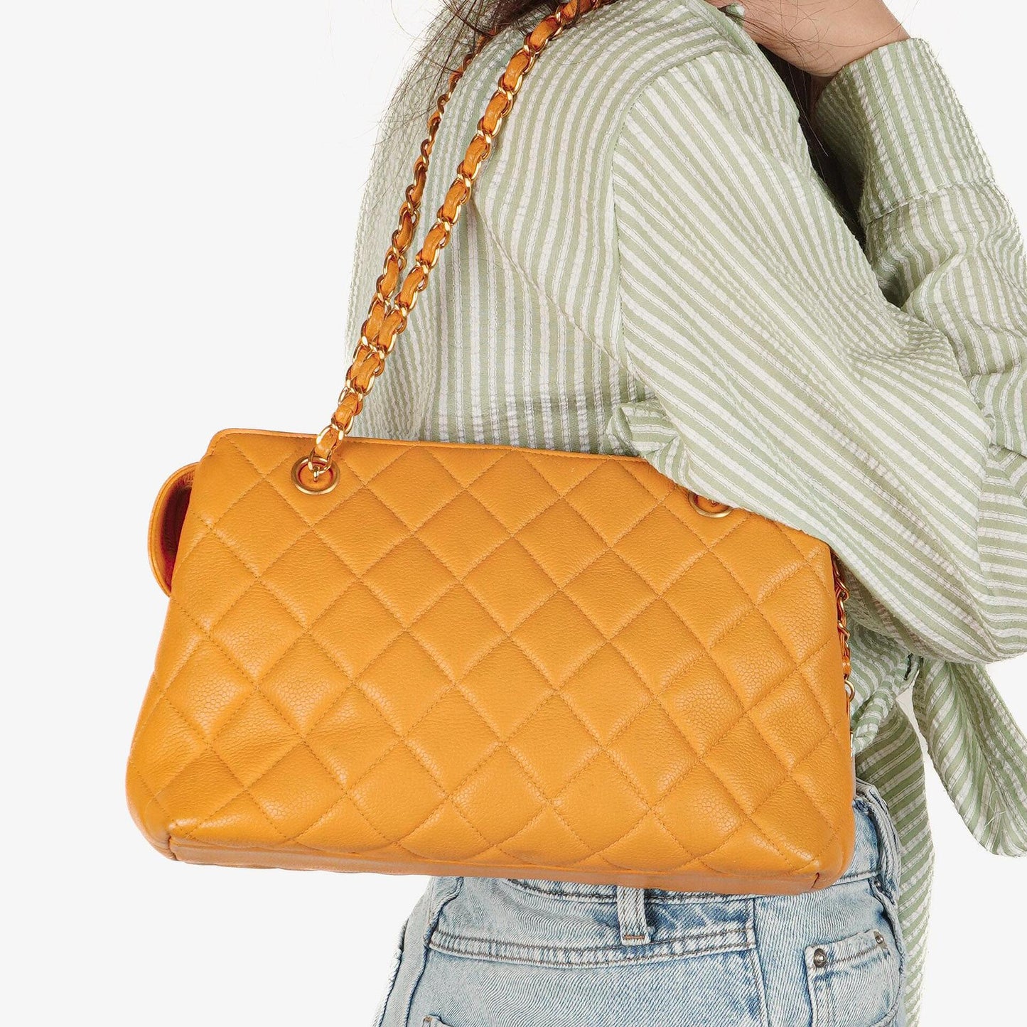 Chanel Kaviar Stepp-Leder Schultertasche