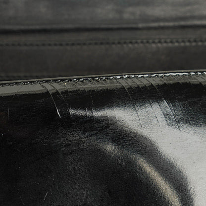 Chanel CC Schwarze Umschlag Lackleder Mehrfach-Ketten Schultertasche