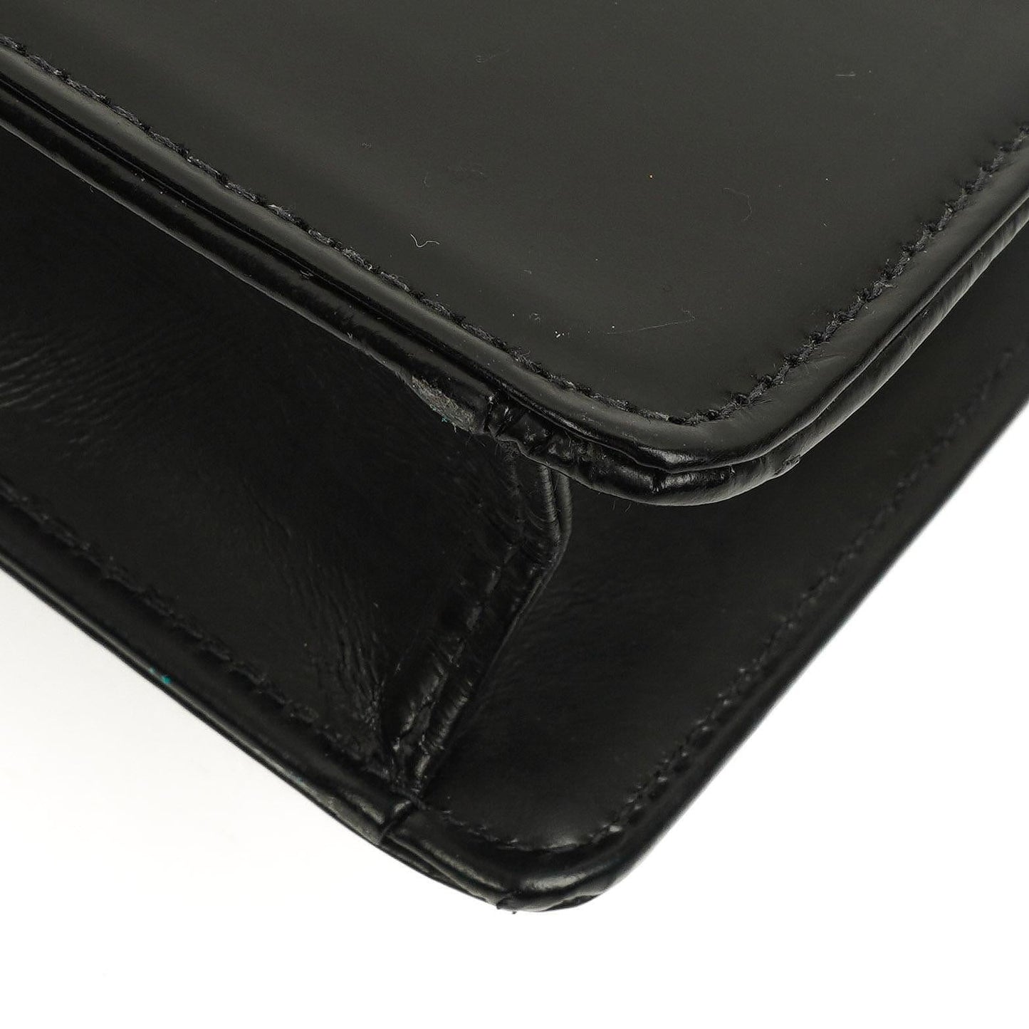 Chanel CC Schwarze Leder Clutch 24K Goldbeschläge, 1996-1997