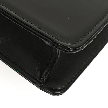 Chanel CC Schwarze Leder Clutch 24K Goldbeschläge, 1996-1997