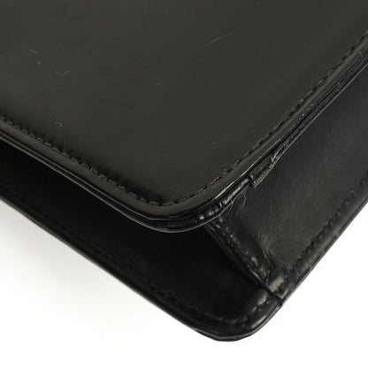 Chanel CC Schwarze Leder Clutch 24K Goldbeschläge, 1996-1997