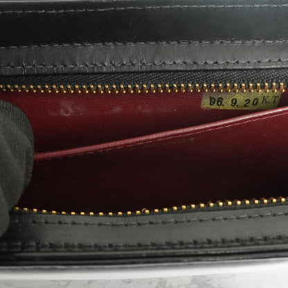 Chanel CC Schwarze Leder Clutch 24K Goldbeschläge, 1996-1997