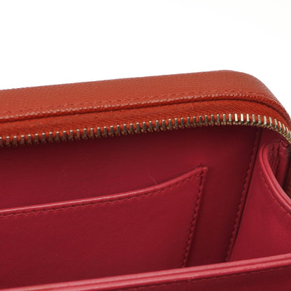 Chanel CC Filigree Small Vanity Case aus rot-rosa gestepptem Caviar-Leder mit champagnergoldfarbener Hardware