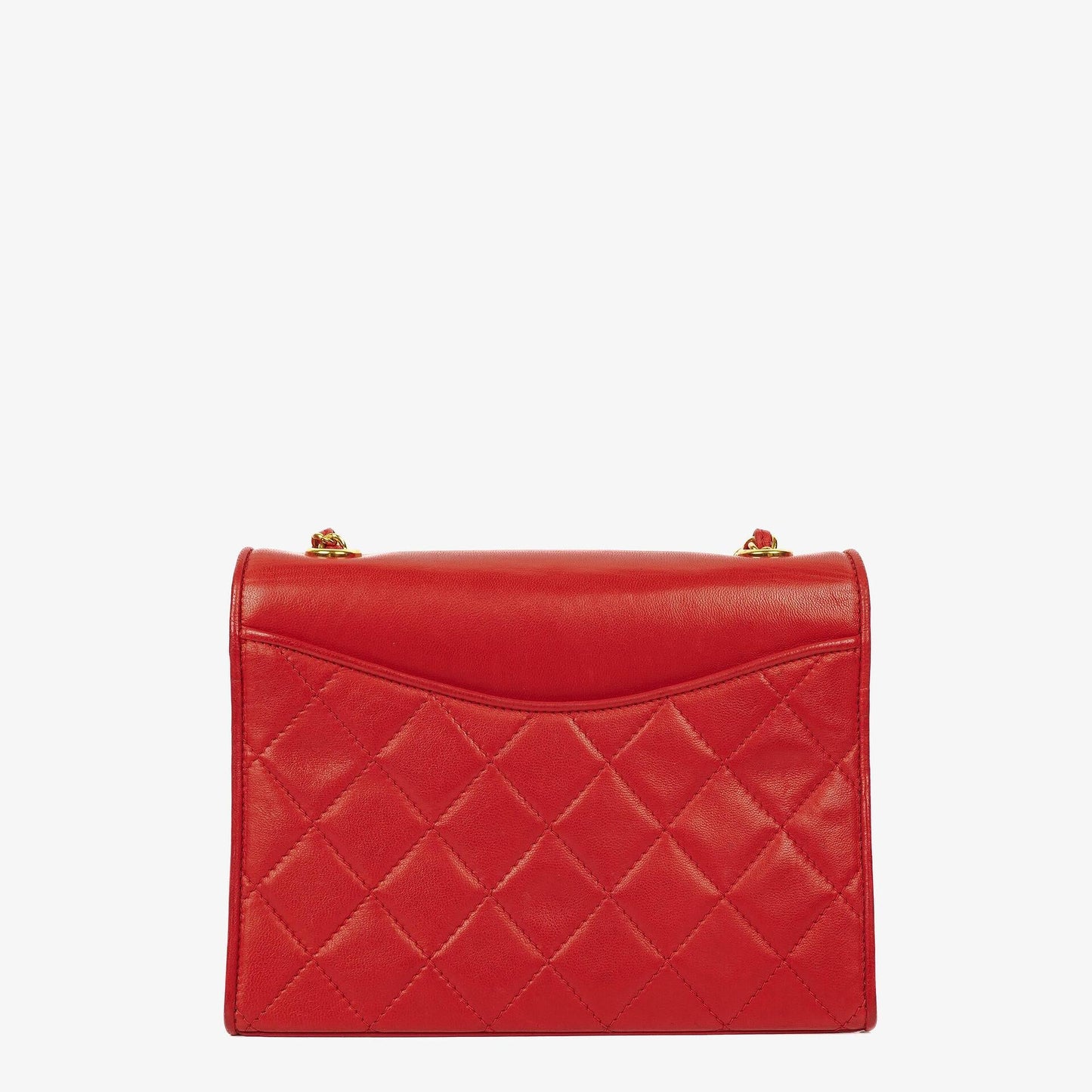 Chanel CC Logo Full Flap Schultertasche aus rotem Leder