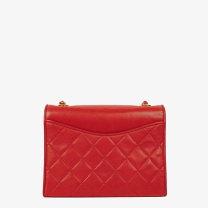 Chanel CC Logo Full Flap Schultertasche aus rotem Leder