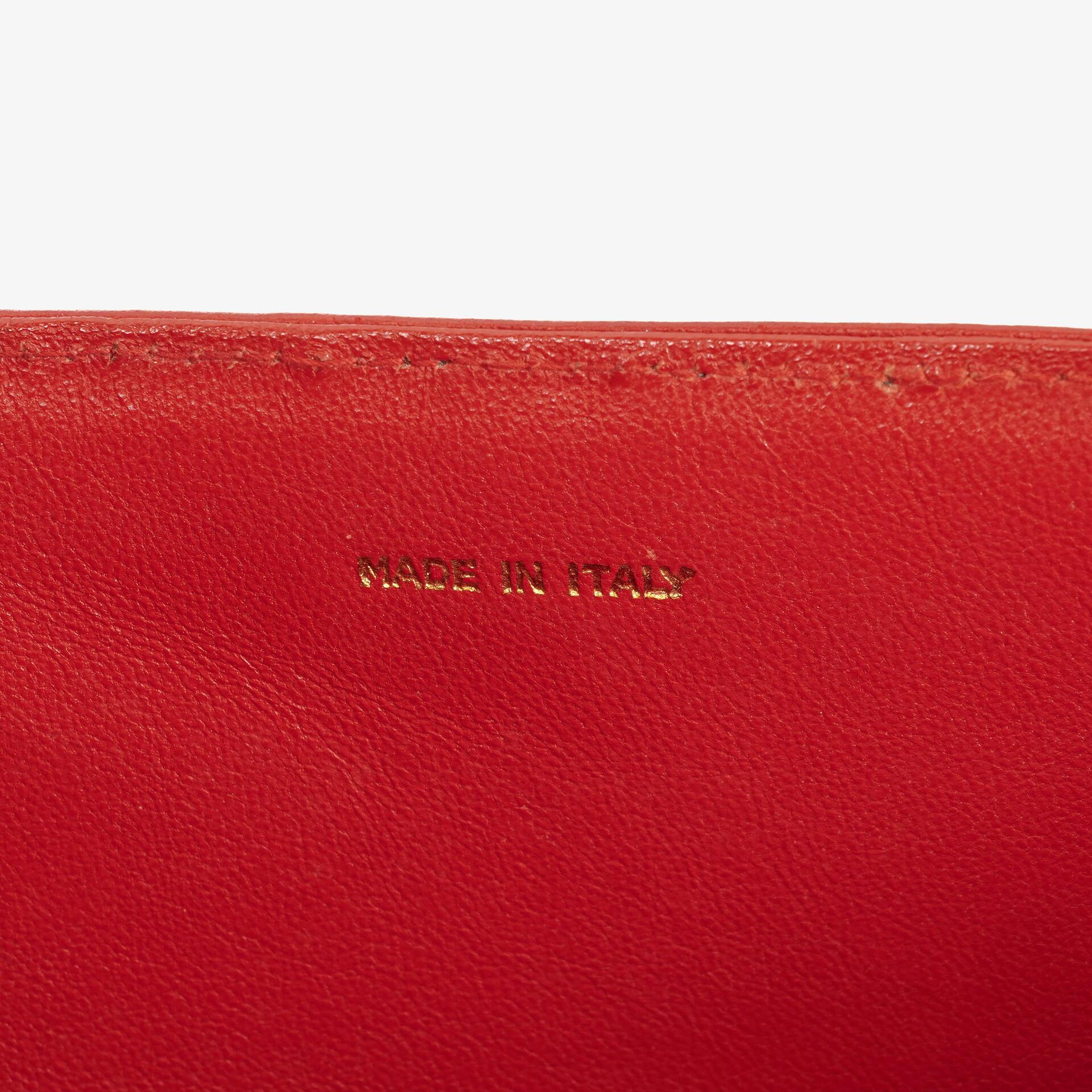 Chanel CC Logo Full Flap Schultertasche aus rotem Leder