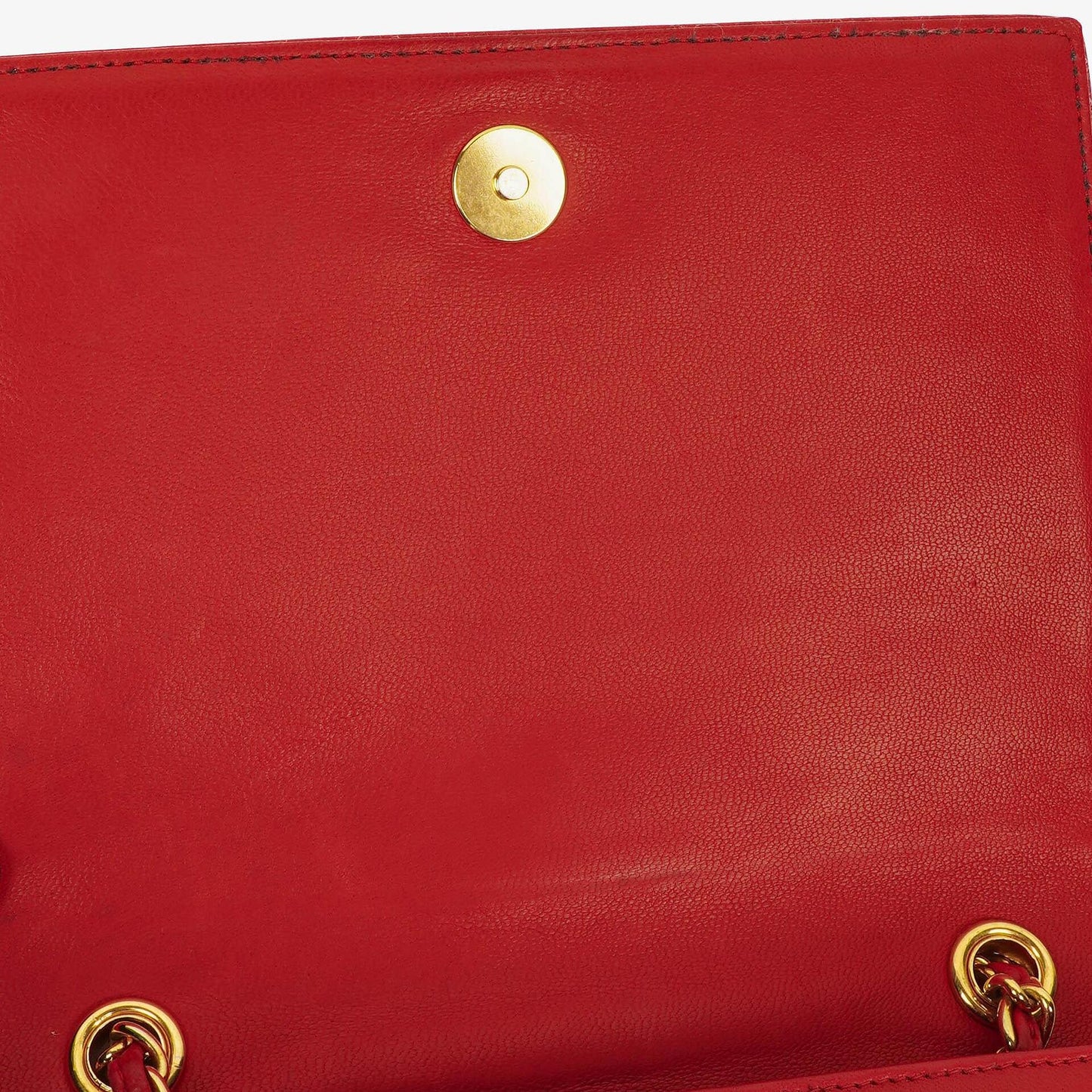 Chanel CC Logo Full Flap Schultertasche aus rotem Leder