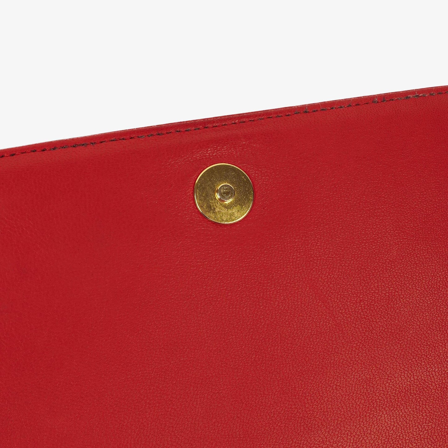 Chanel CC Logo Full Flap Schultertasche aus rotem Leder