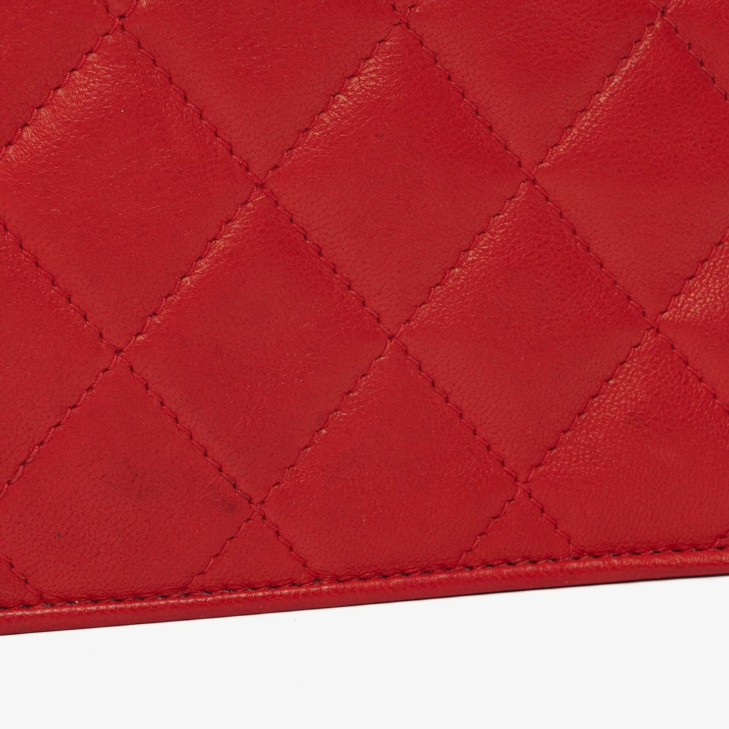 Chanel CC Logo Full Flap Schultertasche aus rotem Leder