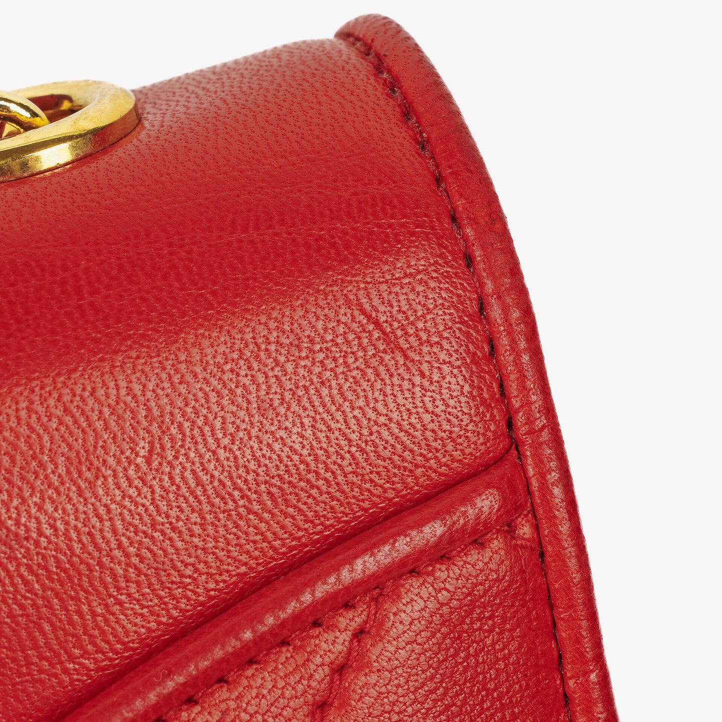 Chanel CC Logo Full Flap Schultertasche aus rotem Leder
