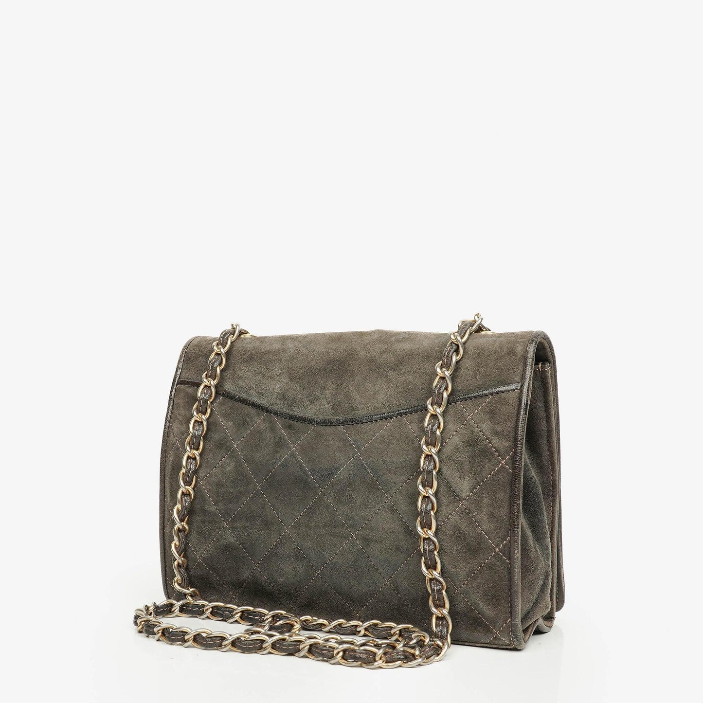 Chanel CC Logo Full Flap Schultertasche aus Wildleder