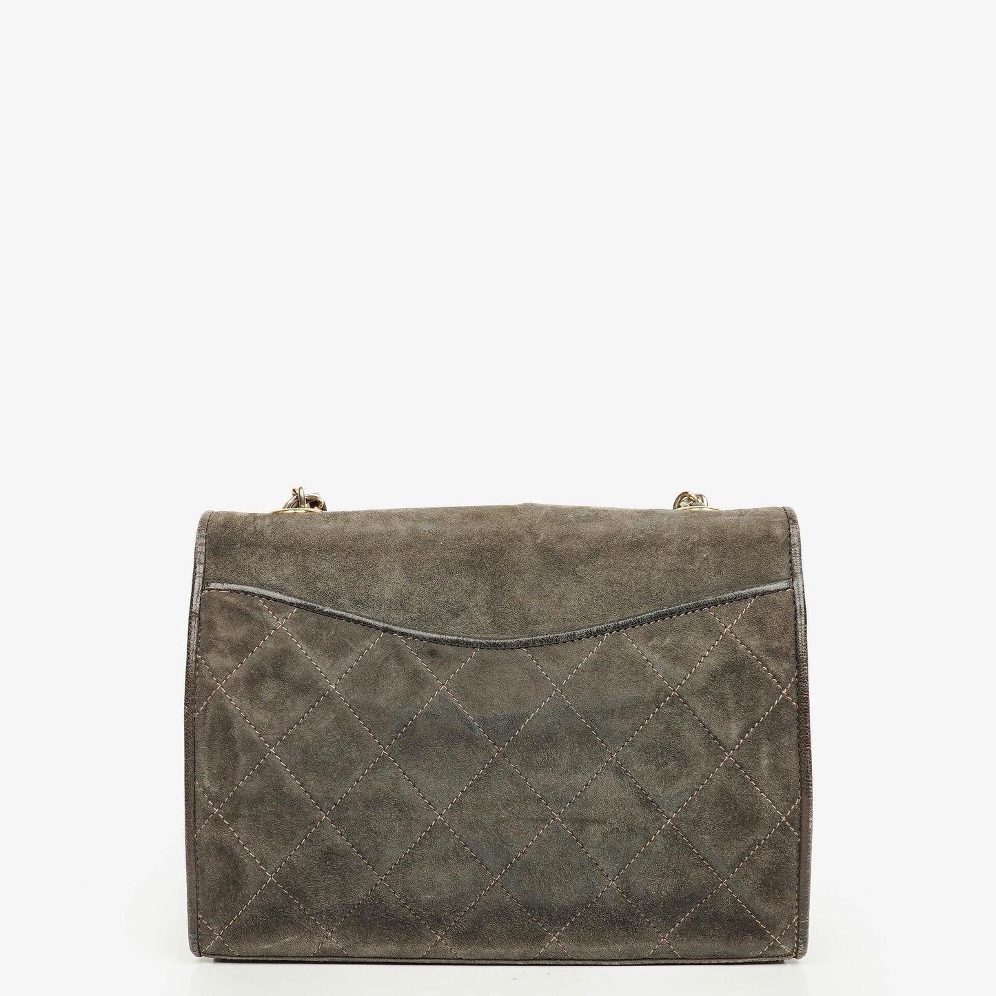 Chanel CC Logo Full Flap Schultertasche aus Wildleder