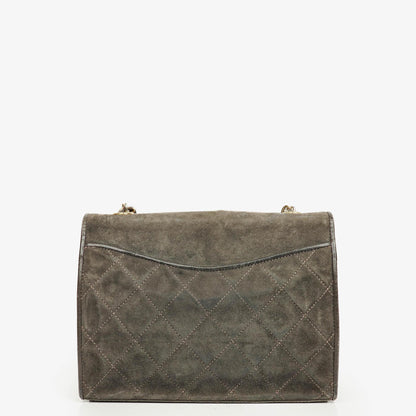 Chanel CC Logo Full Flap Schultertasche aus Wildleder