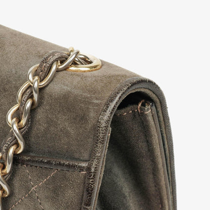 Chanel CC Logo Full Flap Schultertasche aus Wildleder