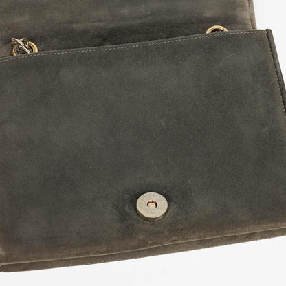 Chanel CC Logo Full Flap Schultertasche aus Wildleder