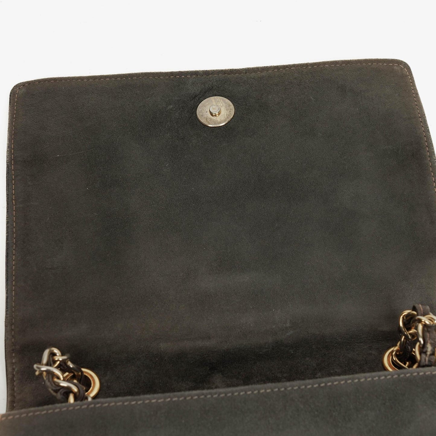 Chanel CC Logo Full Flap Schultertasche aus Wildleder