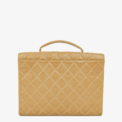 Chanel CC Maxi Logo Aktentasche Beige
