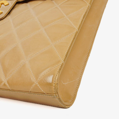 Chanel CC Maxi Logo Aktentasche Beige