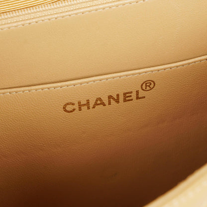 Chanel CC Maxi Logo Aktentasche Beige