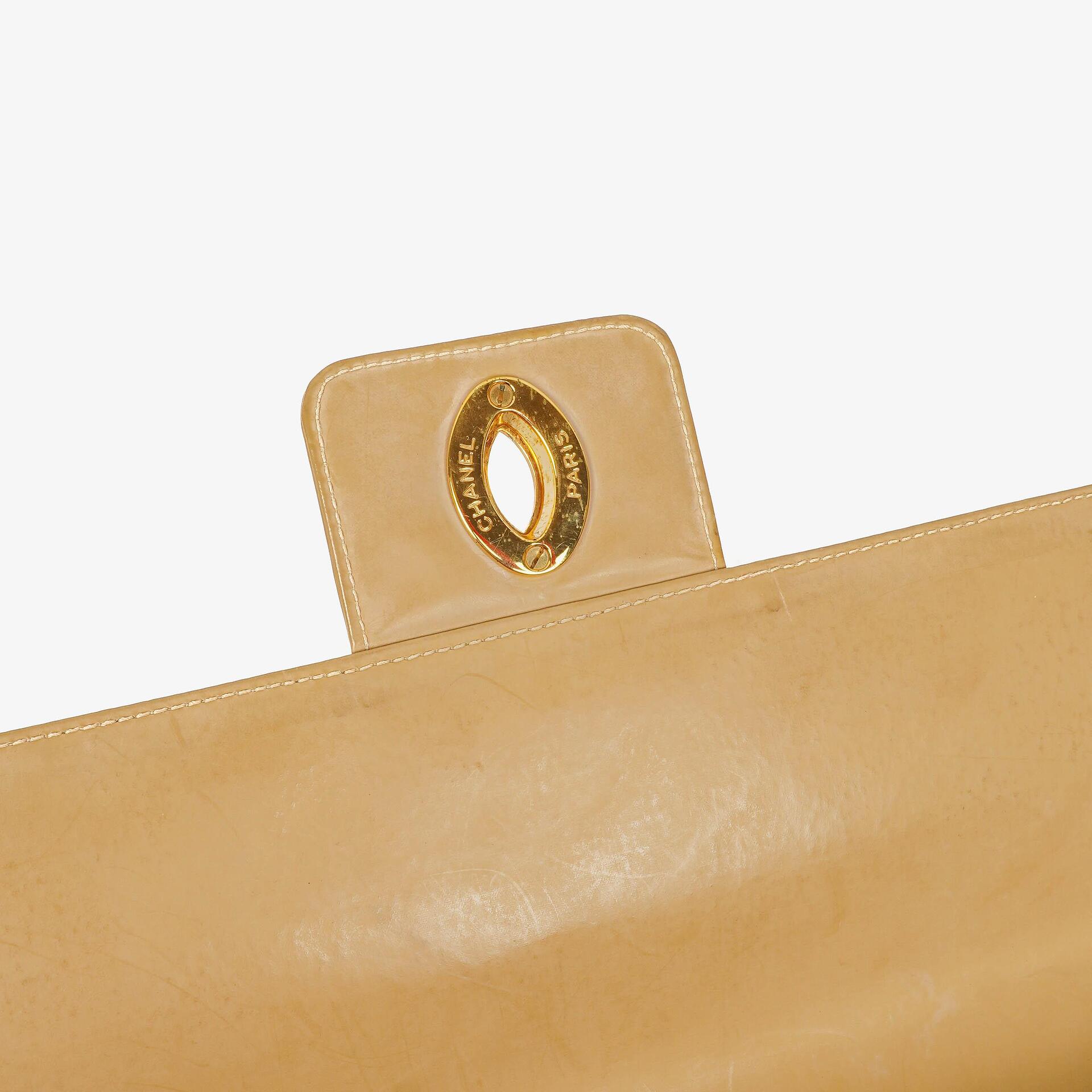 Chanel CC Maxi Logo Aktentasche Beige