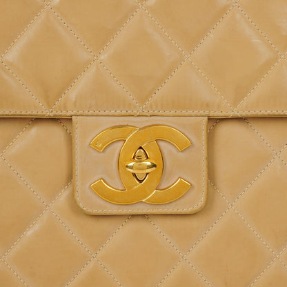 Chanel CC Maxi Logo Aktentasche Beige