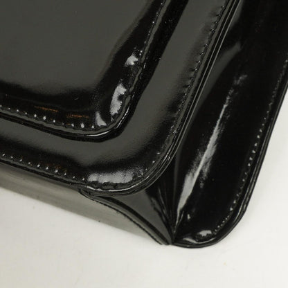 Chanel CC Square Flap Bag aus schwarzem Lackleder
