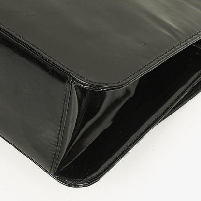 Chanel CC Square Flap Bag aus schwarzem Lackleder