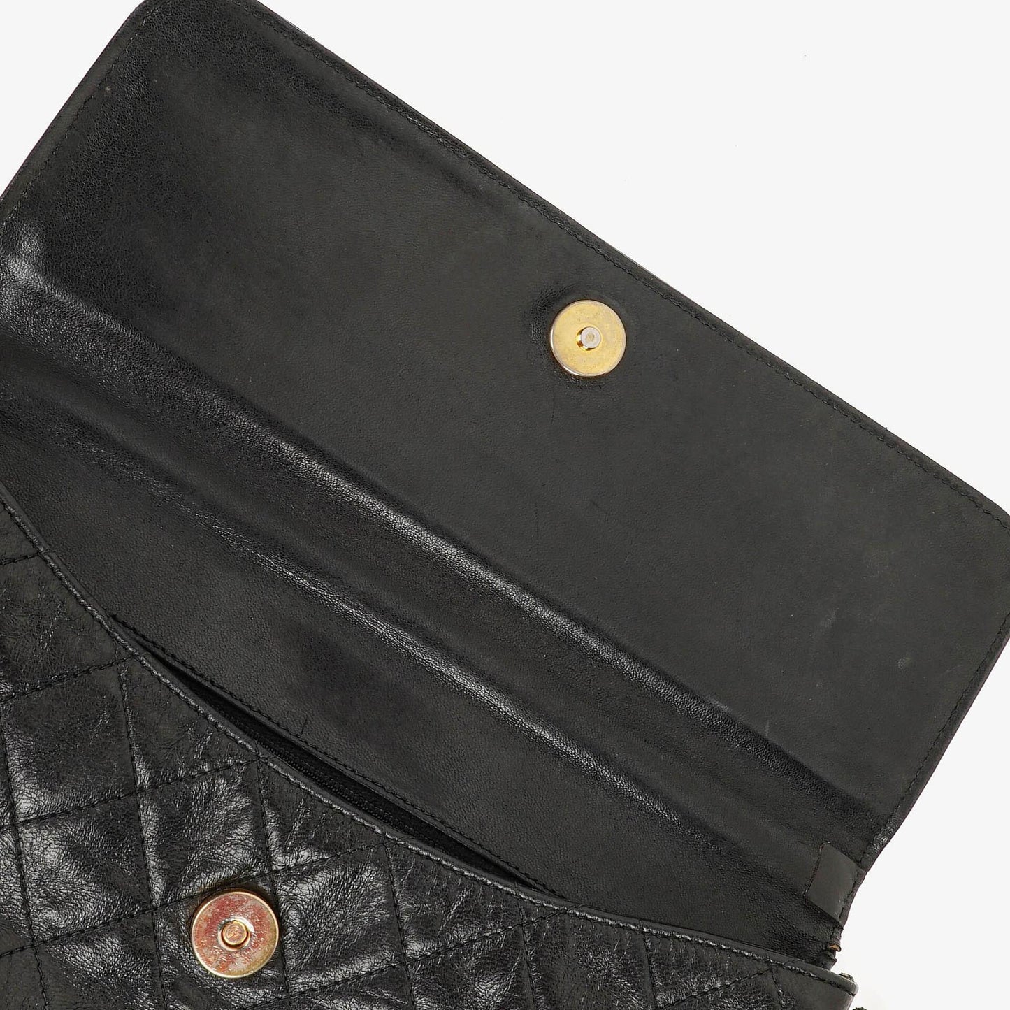 Chanel CC Schultertasche aus gestepptem schwarzem Leder mit Quaste
